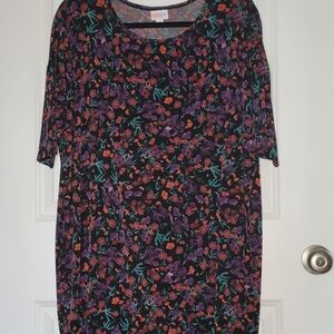 LuLaRoe Floral Irma Tunic - Black, Purple, Orange